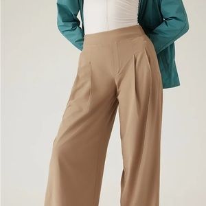 NWT Athleta Brooklyn Heights Wide Leg Pant Khaki Petite